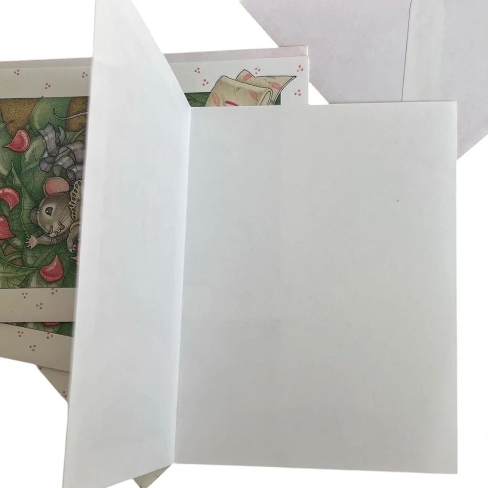 Vintage Whitings Congratulations Cards Cottagecore Mouse Flower Girl Envelopes
